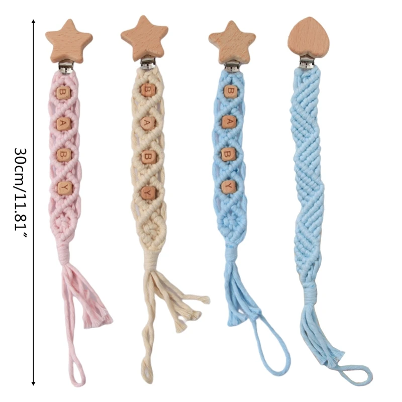 

Newborn Crochet Pacifier Clip Chain Woven Cotton Rope BPA-free DIY Dummy Nipple Holder Soother Baby Teething Chewable Toys Showe