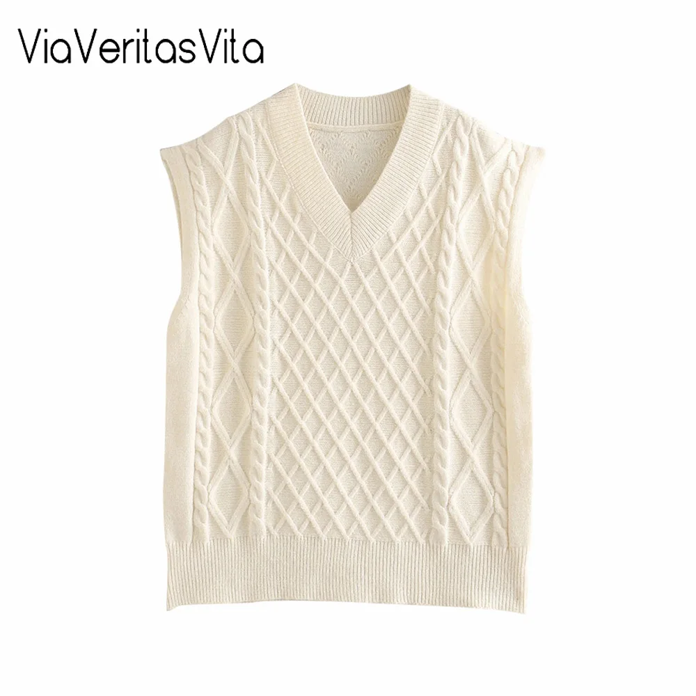 

Жилет женский вязаный, бежевый, без рукавов, с V-образным вырезом, однотонный, в Корейском стиле, 2021