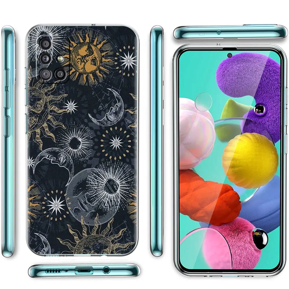 Moon Tarot Totem Case For Samsung Galaxy A51 A21s A52 A71 A12 A31 A41 A32 A02s M31 A11 A72 M51 M30s Transparent Phone Cover Full
