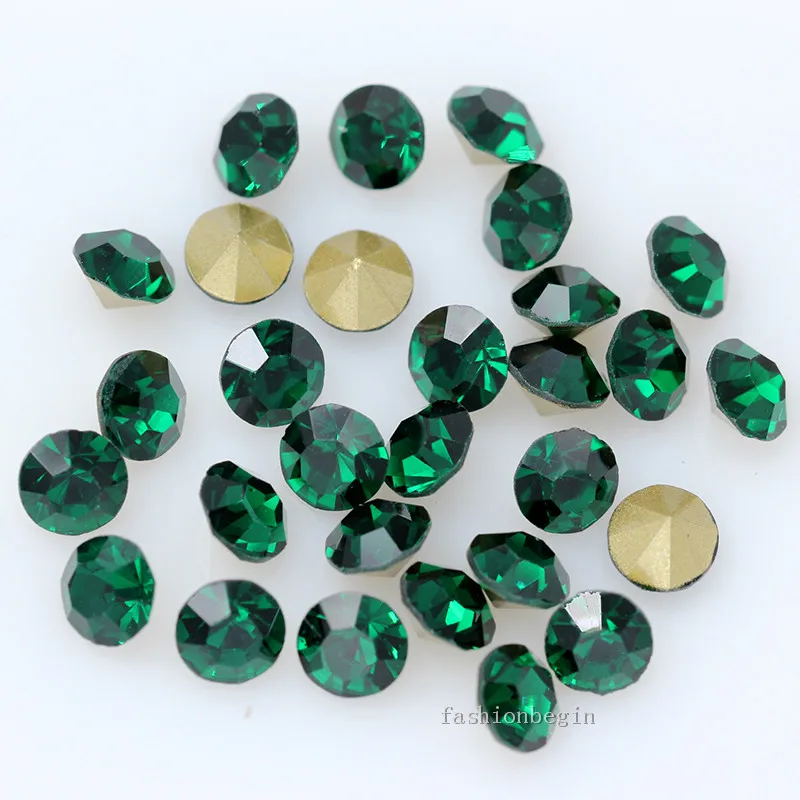 dark green 144/36p ss38 круглый цвет с заостренным фольгированным дном Задняя стеклянная шатон СТРАЗА камень Чешский Кристалл Стразы под бриллиант ювелирных изделий - Цвет: dark green