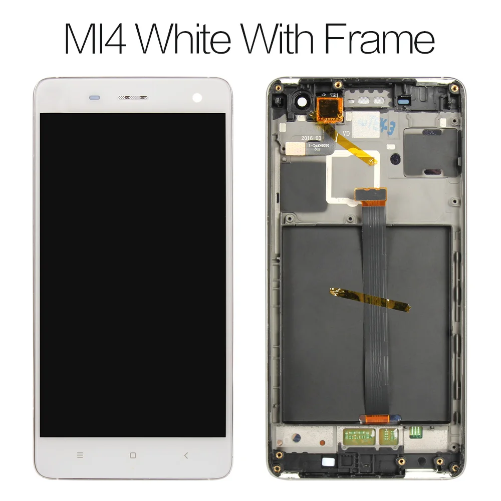 Mi4 White with Frame 5," дисплей для XIAO mi 4, сенсорный ЖК-экран с рамкой для Xiao mi 4C, ЖК-дисплей mi 4 4C 4i mi 4i, Замена ЖК-дисплея - Цвет: Mi4 White with Frame