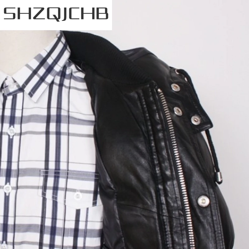 

JCHB 2021 Brand Luxury Sheepskin Genuine Leather White Duck Down Coats Winter Thick Warm Hooded Back Slim Real Leather Jackets C