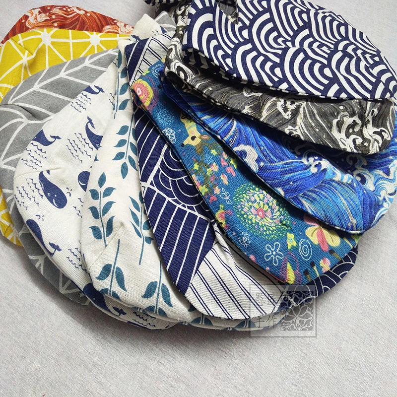 

1 PC Hot Sale Portable Wrist Bag Delicate Japanese Style Bag Small Stripe Wrist Bags Fashion Tote Bags Cotton Lunch Bags