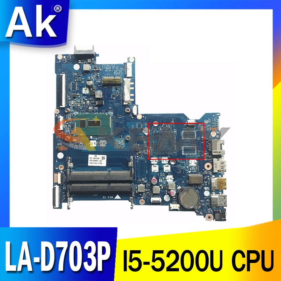

Akemy BDL50 LA-D703P For HP 15-AY 15-AC Notebook Laptop Motherboard MainBoard I5 5200U Test Ok Fast Ship