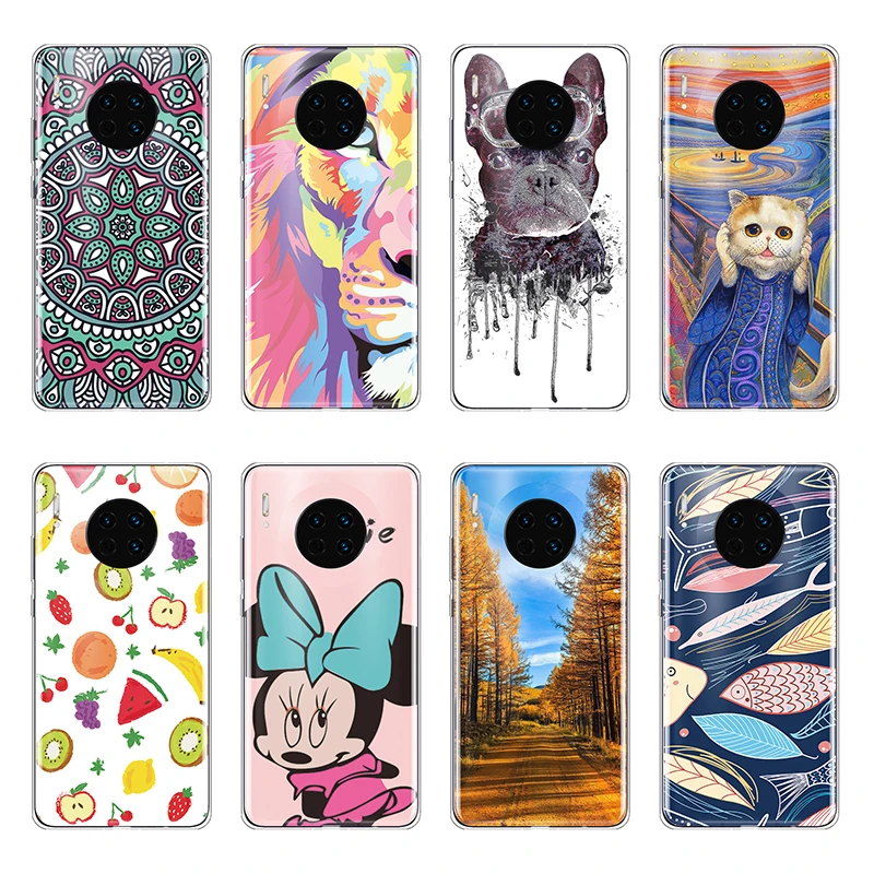 Silicone Phone Case for Huawei Mate 30 Pro Cover Soft TPU Creative Painted Cute Shells Bags Coque |