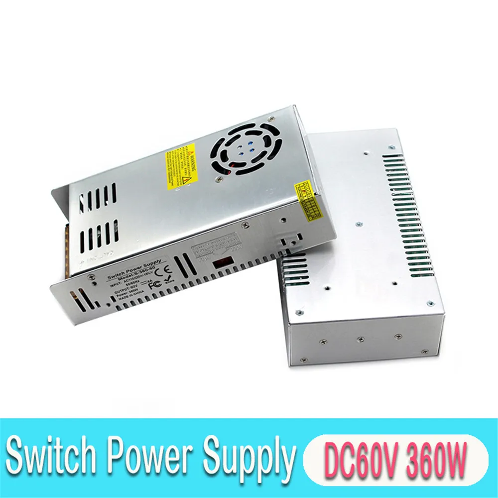 Single Output Switching Power Supply DC 60V 6A 360W PowerSource Transformers 110V 220V AC DC60V SMPS for CNC Stepper Motor CCTV |