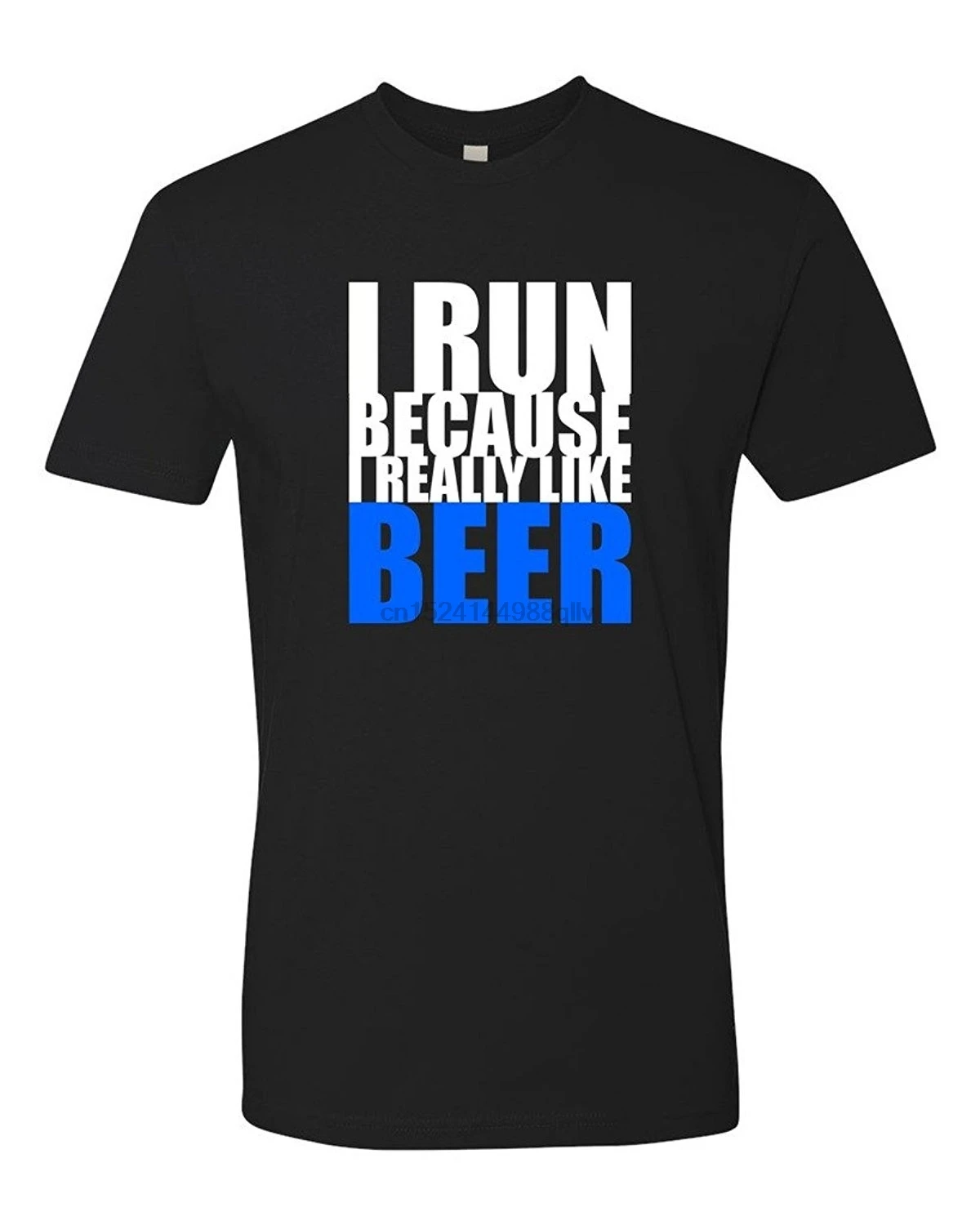 

Women's Funny Workout T-Shirt I Run Because I Really Like Beer