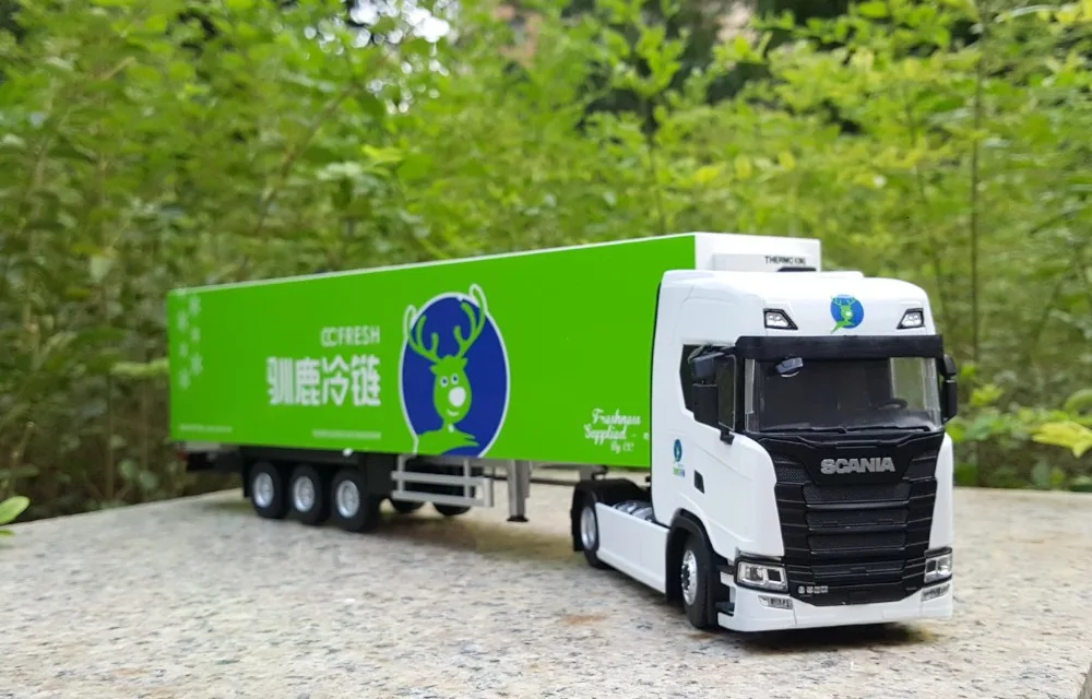 Коллекционная модель сплава подарок 1:43 Масштаб Scania S500 Холодильник контейнер грузовик трактор литья под давлением игрушка модель украшения