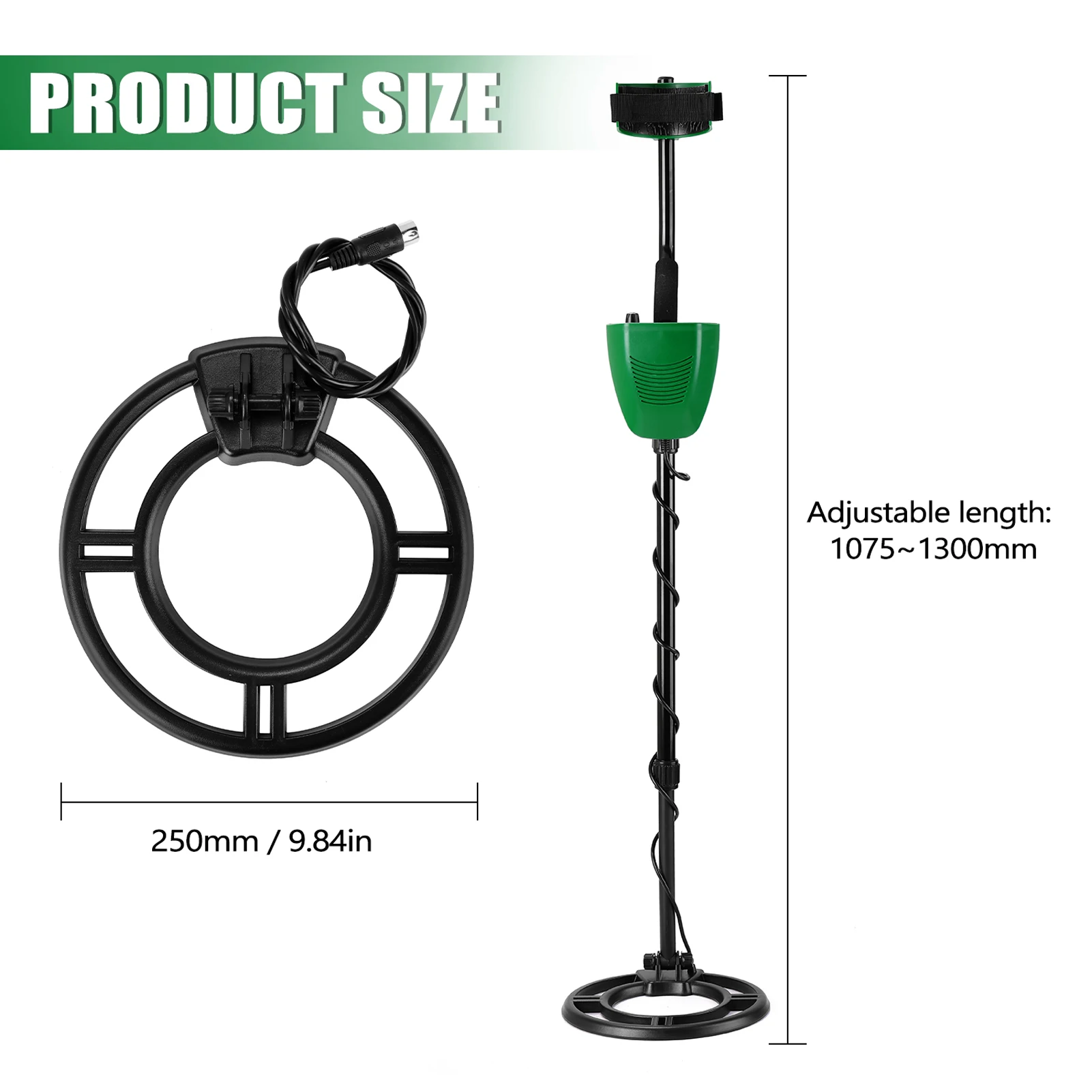 

MD950 10 Inch Waterproof Search Coil LCD Screen Metal Detector Easy Installation High Sensitivity High Accuracy Metal Finder