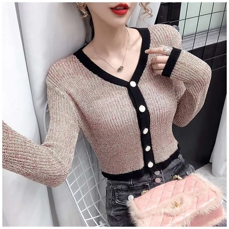 

Knitted Sweater Women Y2K Cardigan Vintage Top Blue Cardigan Knitted Rebecas De Mujer Pull Long Korean Style Women Jacket