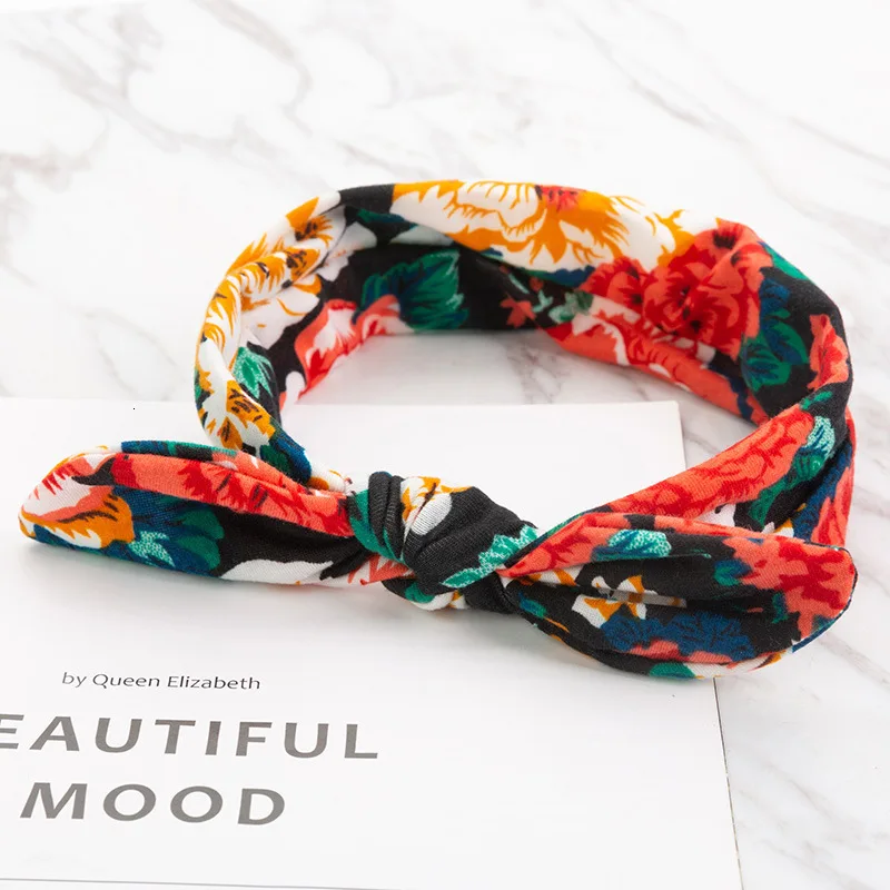 Повязка на голову в стиле бохо для новорожденных эластичная лента с бантом