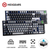 HEXGEARS GK736 Kailh Blue Switches Mechanical Keyboard 104 Keys Wired Macro Gaming Keyboard for Windows