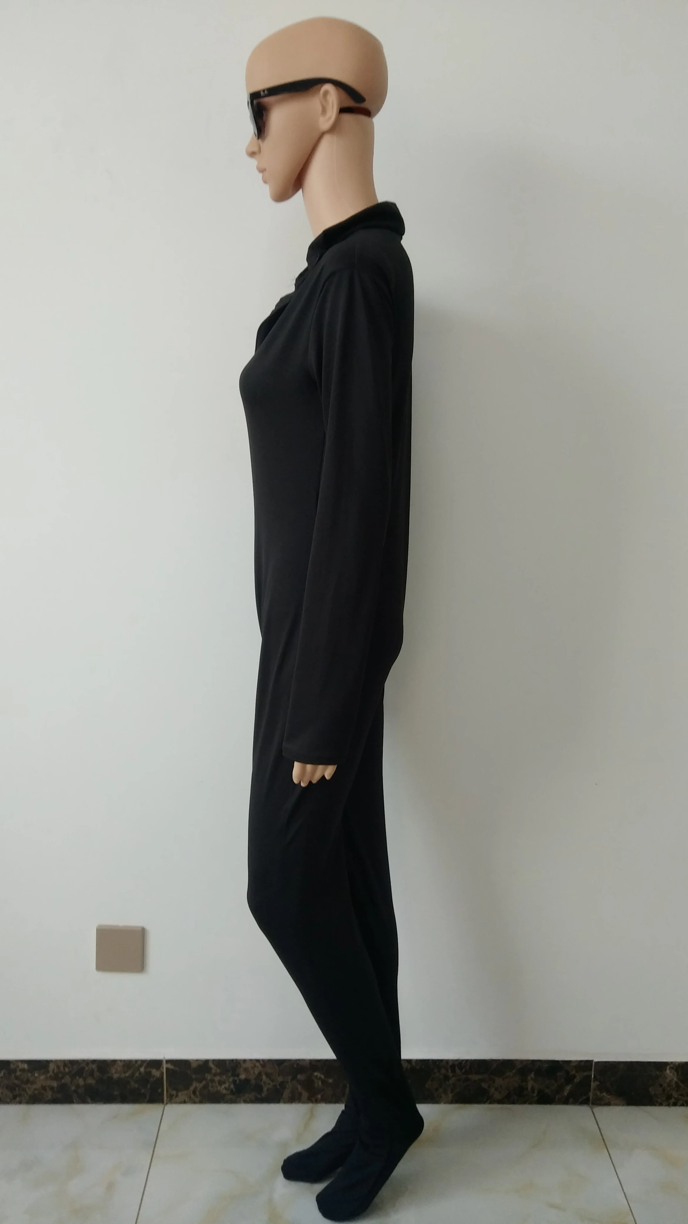 Женская одежда для вечеринки с передней молнией черный цвет модель