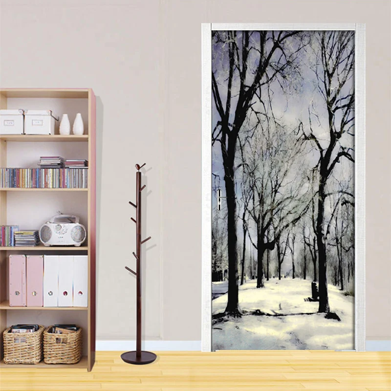 3D наклейка на дверь сделай сам европейские современные обои с ветром и черным