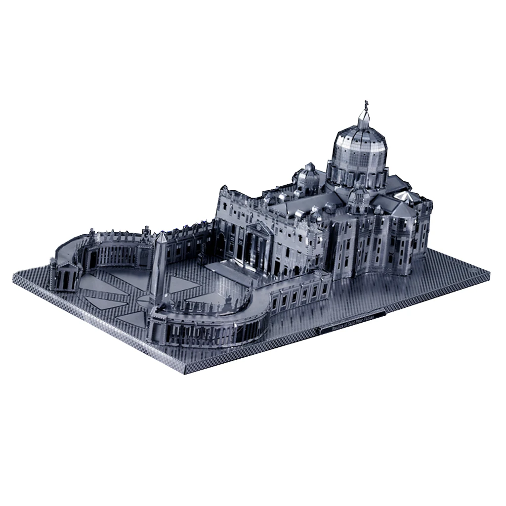 Серебряный St Peter's Basilica 3D набор металлических моделей DIY игрушки-3 листа 81 шт. |