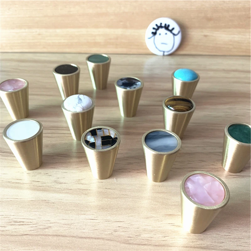 LCH скандинавский стиль твердая латунь инкрустированная розовым черным мрамором