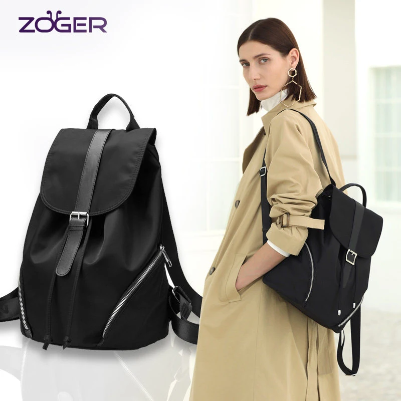 Black trumpet Zoger Большой Вместительный женский рюкзак новая Корейская Студенческая сумка модный рюкзак для отдыха и путешествий - Цвет: Black trumpet