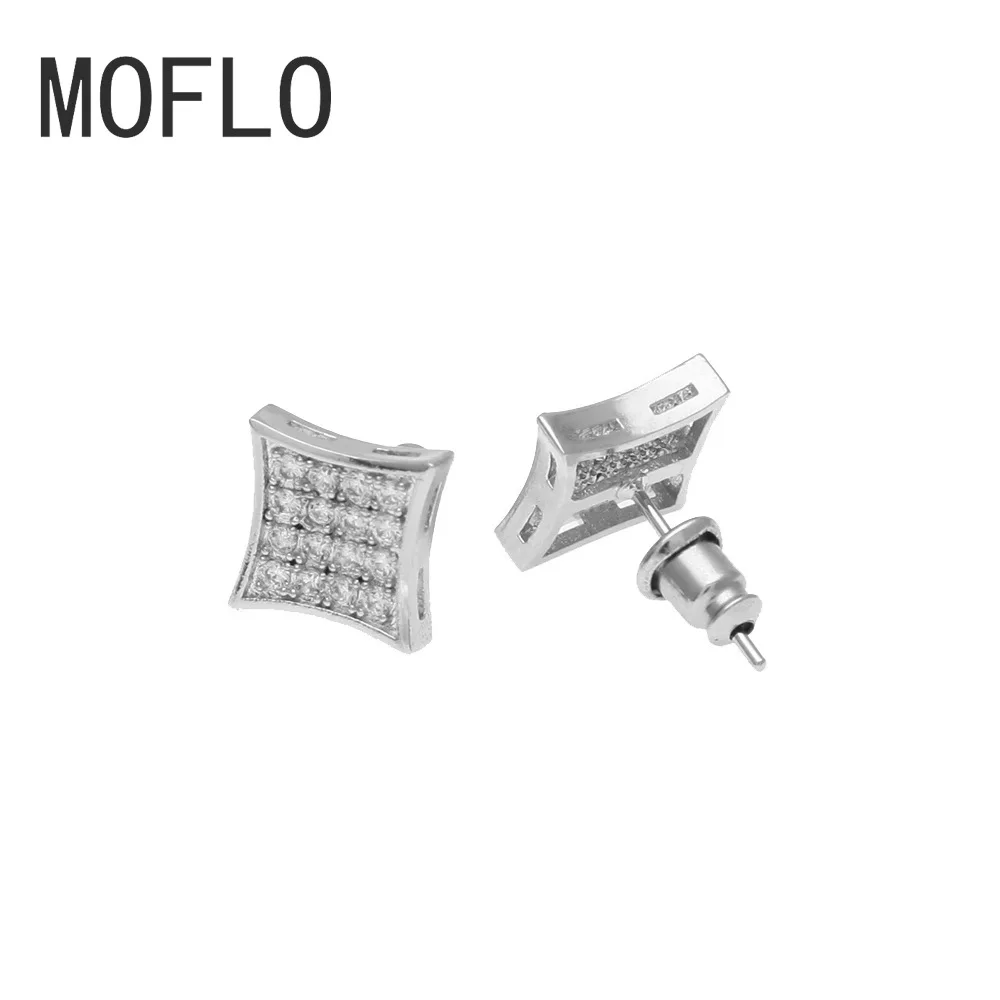 

MOFLO женщины в стиле «хип-хоп» рок Micro кубический циркон Для мужчин серьги шикарные Стразы Медь серьги