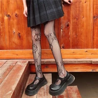 new magic pentagram black and white fishnet stockings hollowed out pantyhose lolita sweet cool tights hosiery
