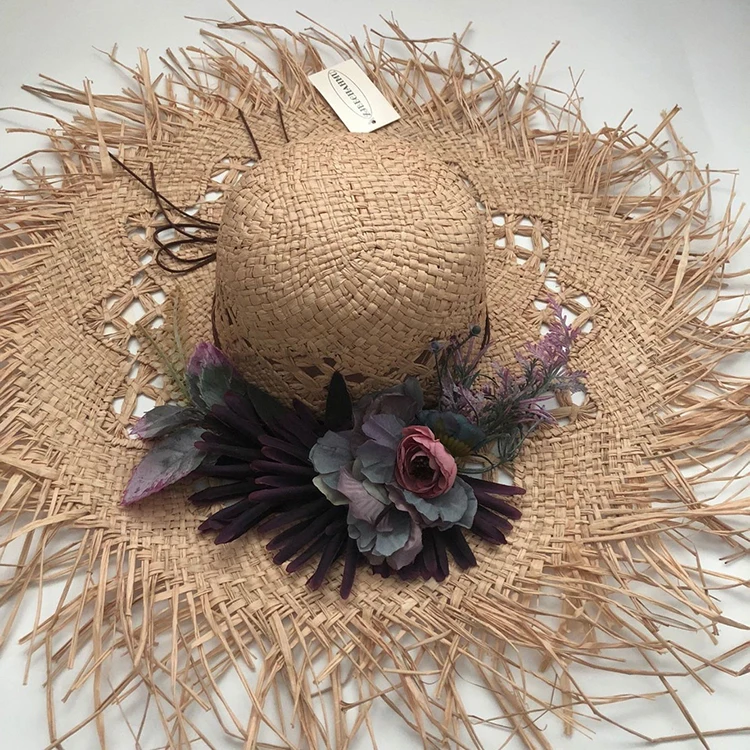 ZJBECHAHMU модная новая однотонная Цветочная винтажная соломенная шляпа от солнца