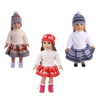 doll clothes 1 piece hatknitted sweaterfor 18 inch american43cm doll girls toy diy for 18 doll as a gift for kids