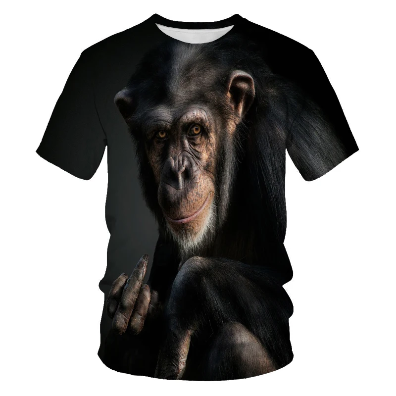 

Orangutan pattern 3D T-shirt short-sleeved men's summer fashion top animal digital printing 3DT shirt for men