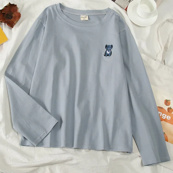 MaY 3357 lan Harajuku Vintage t shirt Ulzzang Girlfriends kawaii rainbow stripe t-Shirts autumn Women Casual Loose long Sleeve pink Top Femme - Цвет: MaY 3357 lan