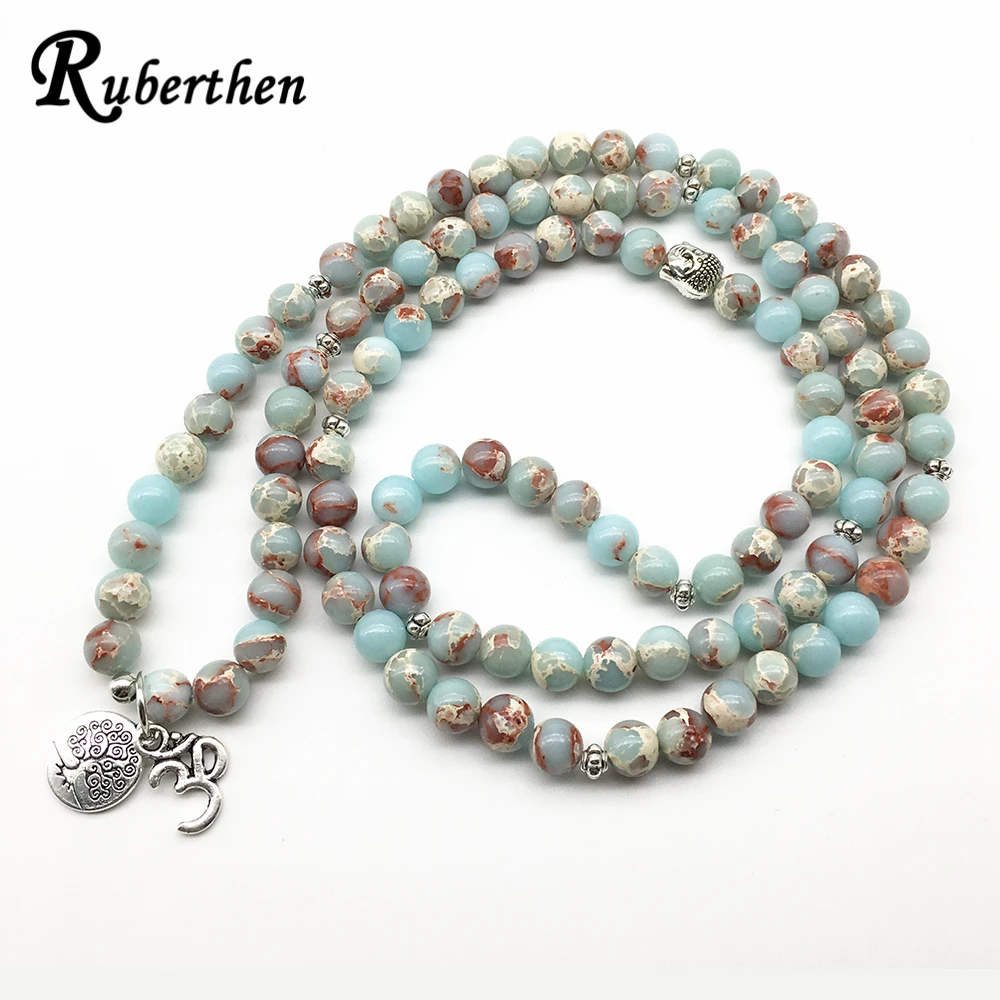 Браслет Ruberthen с изображением дерева жизни Шарм головы Будды 108 мала модный