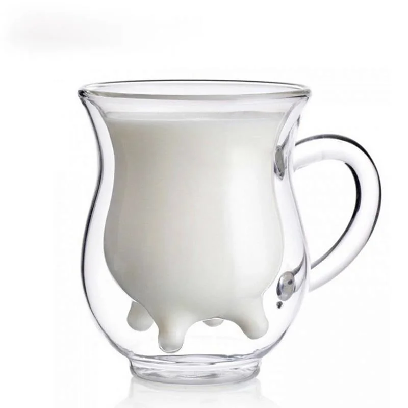 

Креативные стаканы для молока, двухслойные термостойкие Симпатичные кружки с коровой, стаканы для молока, кружки для питья, воды, сока, кофе,...