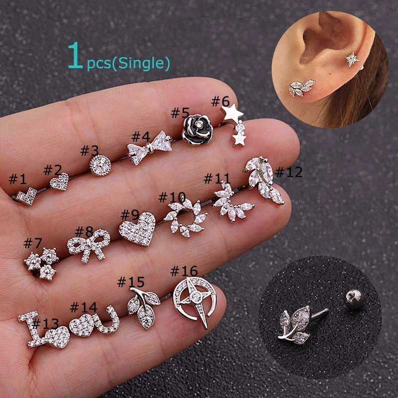 

Серьги Ушной Хрящ, 1 шт., штанга для пирсинга 16G