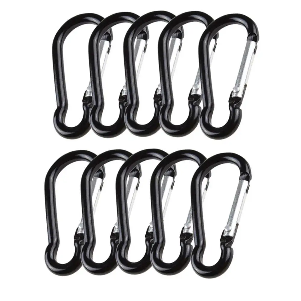 

5/10pcs Black Gourd Carabiner Aluminum Alloy D Ring Key Chain Carabiners Hook Spring Snap Clip Hooks Keychain Climbing Equipment