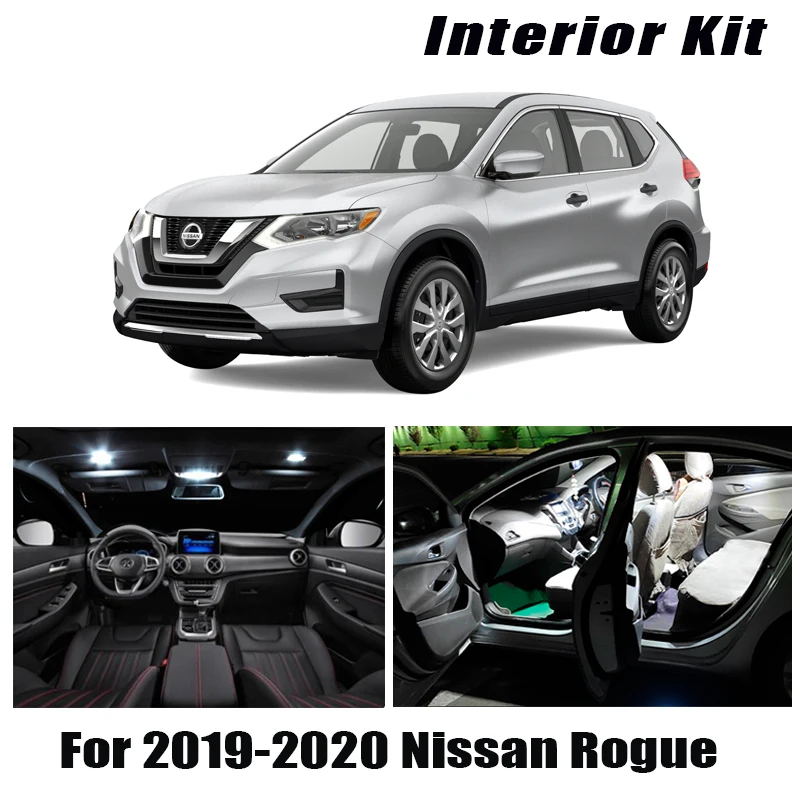 

6x Canbus безошибочный светодиодный комплект внутреннего освещения посылка Nissan Rogue 2019 2020 автомобильные аксессуары карта купольный багажник ли...