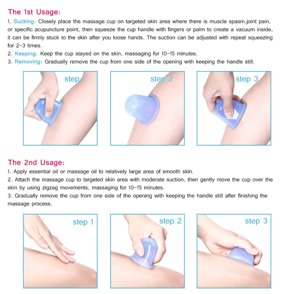 

ETEREAUTY Silicone Body Cups Set Body Therapy Massaging Tools (3pcs Cups & 1pc Cleaning Cloth)