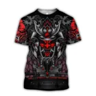 Летняя футболка CLOOCL с татуировкой, мужская повседневная футболка унисекс с 3D-принтом Самурайской маски Oni, уличные Топы с коротким рукавом