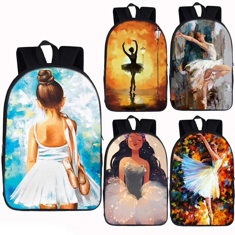 Cartoon Ballet Dancing Girl Backpack For Teenage Girls Women Travel Bag Laptop Children School Bags Kids Book gift | Багаж и сумки