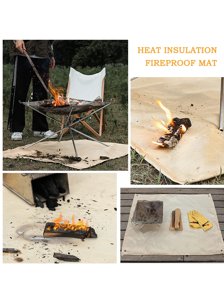 Огнеупорный коврик термостойкая подстилка для костра защита внутреннего