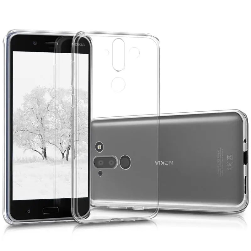 Прозрачный Оригинальные чехлы для телефонов Nokia 8 Sirocco, тонкий Тонкий прозрачный мягкий ТПУ силиконовый чехол Nokia8 Sirocco TA-1005 9 5,5" - Цвет: Прозрачный