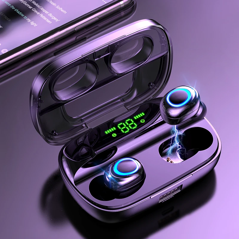 

Bluetooth V5.0 Earphone Wireless Headphones 2200mAh Charging Box with Microphone Waterproof Headphone Earbuds Touch Control