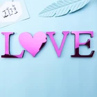 3D фиолетовый английские буквы зеркальный акриловый чехол-ориентированной пластиковой пленки и этиленвинилацетата пены Комбинации Наклейка на стену любовь плакат с алфавитом высокой плотности изображения DIY Искусство панно