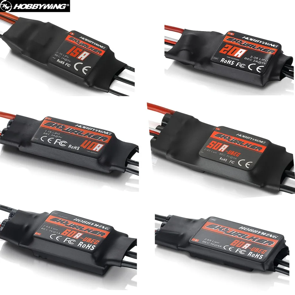 

Hobbywing Skywalker 12A 15A 20A 30A 40A 50A 60A 80A ESC Speed Controler With UBEC For RC FPV Quadcopter RC Airplanes Drone