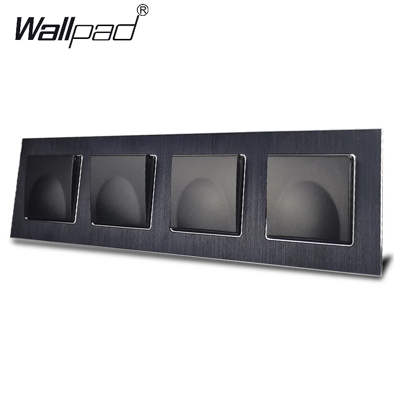 4 способа ЕС штепсельные корпусные розетки Wallpad 110V-240V металла Алюминий рамка 16A