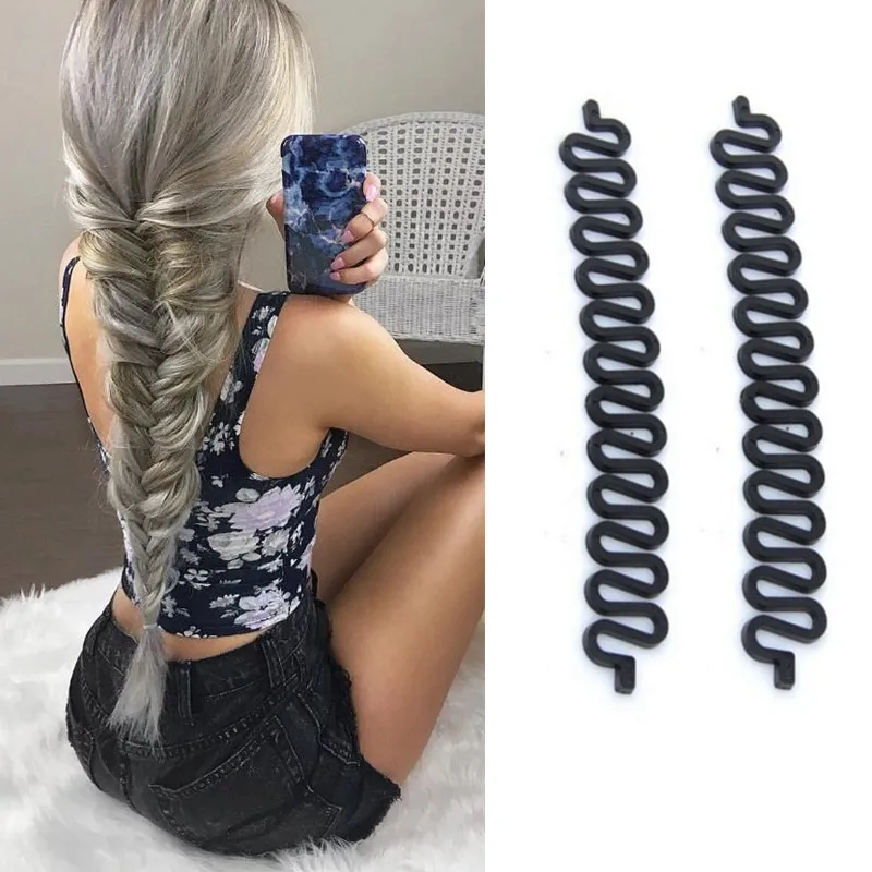 

3pcs Women Hair Braid Tool Holder Clip Wave Hair Braiding Tool Weave Hair Braider Roller Hair Twist Styling Tool DIY Accessories