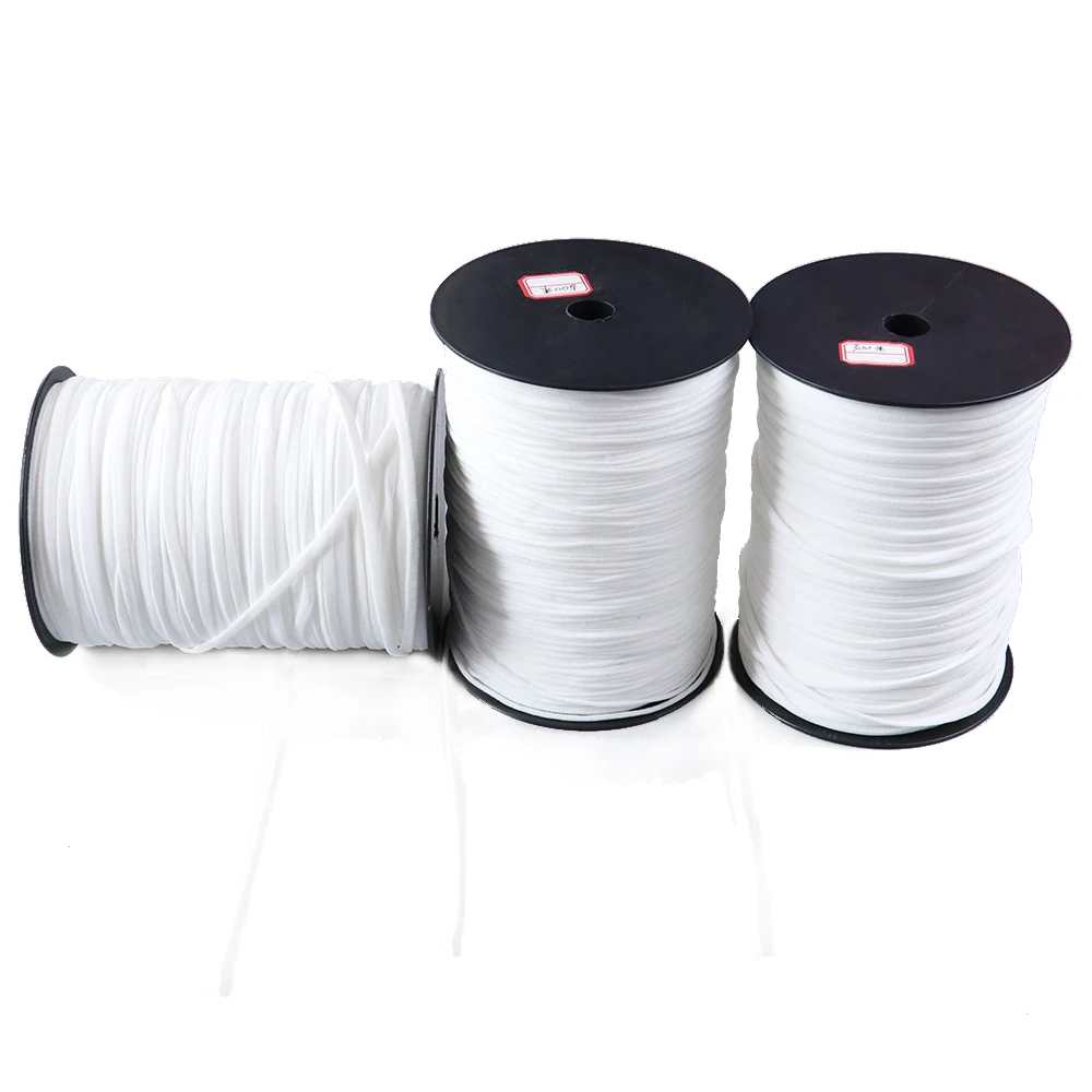 Резиновая лента для маски 3/5 мм эластичные белые высокие ленты Плоская Лента