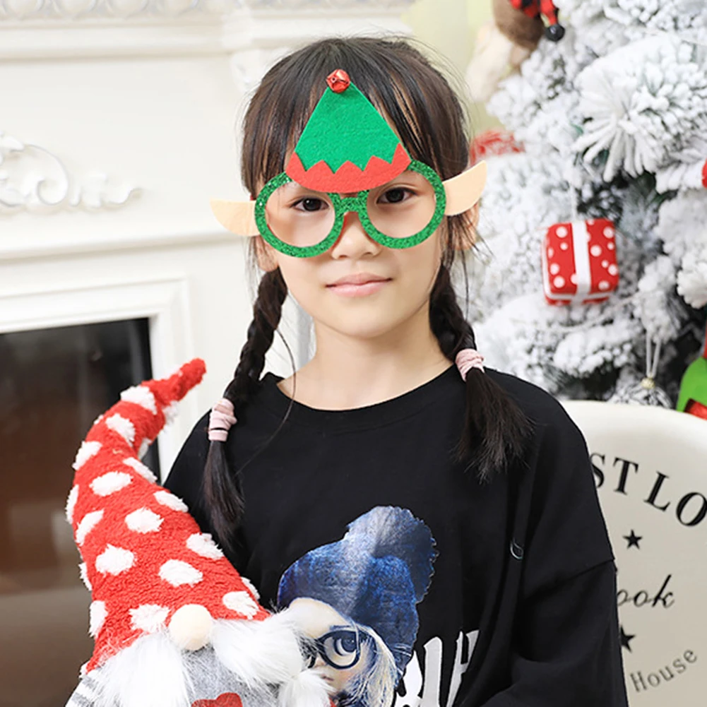 3 шт. мультяшный эльф Рождественская шляпа очки Рождественский подарок украшения