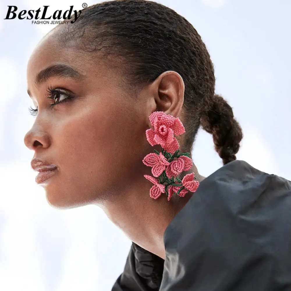 Лучшие женские модные серьги с розами ZA для женщин акриловые ручной работы