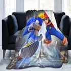 Супермягкое фланелевое одеяло Марио против звуковой 3D шерпы с мультяшным рисунком, офисное покрывало для сна, постельное белье для дивана, плюшевое одеяло, пледы