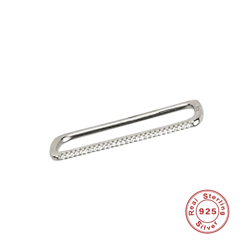 

1pc 925 Sterling Silver Ear Cuff AAAAA Zircon Singlerow Geometric Clip On Earrings For Women Fine Jewelry No Piercing Earcuff W5