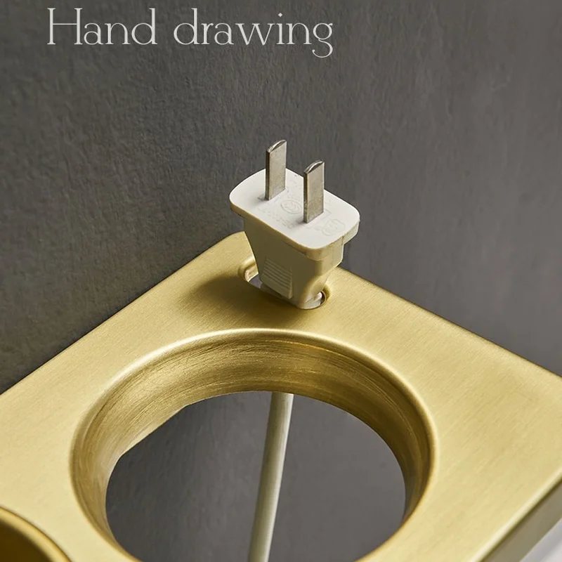 

Bathroom Shelf Brushed Gold Aluminum Hair Dryer Holder Wall Mount Hair Dryer Rack Home Shelf Holder Bath Hardware