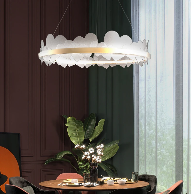 Роскошные светодиодные кольцевые люстры в скандинавском стиле форме сердца