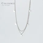 Цепочка женская из серебра 925 пробы, двухслойная, с блестками